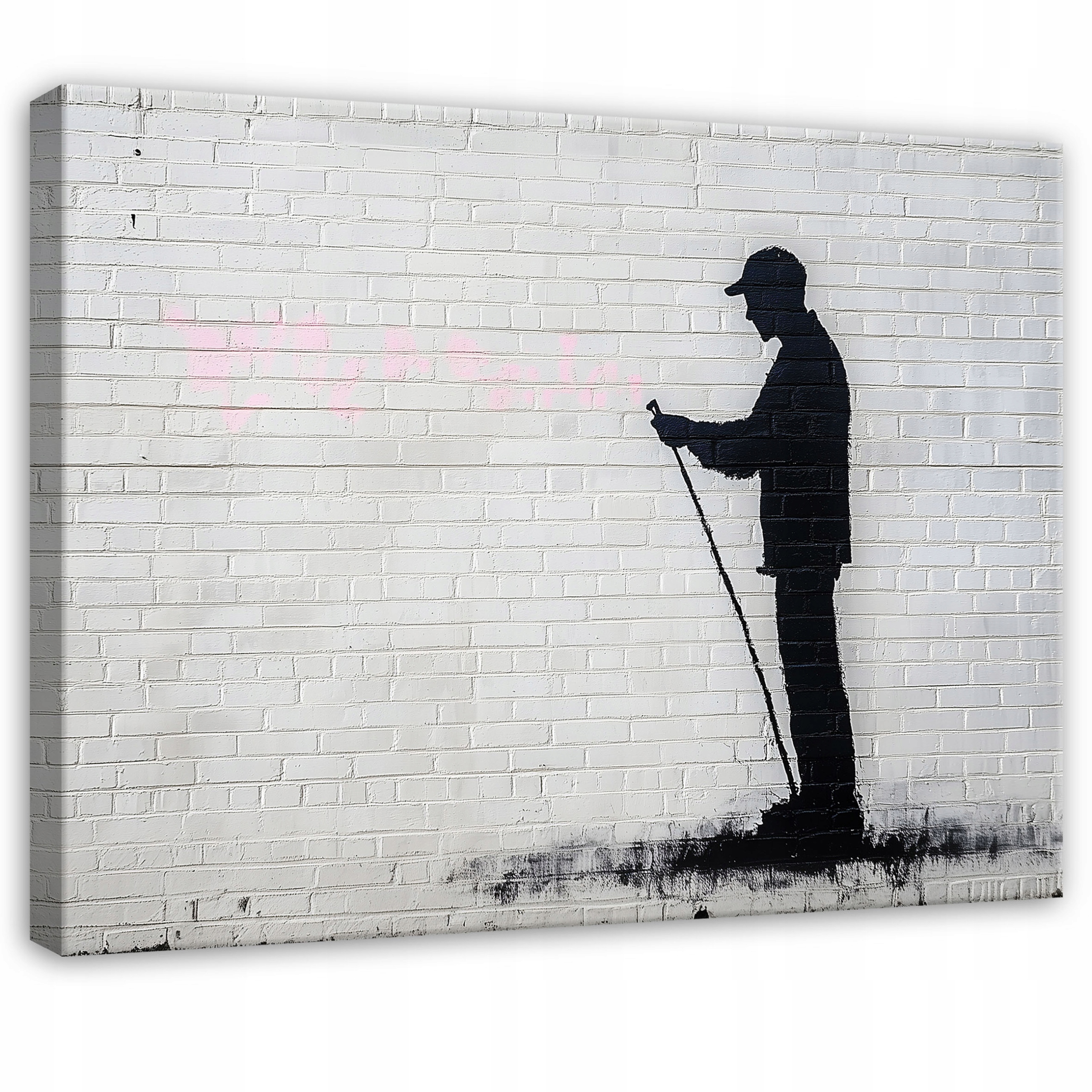 Obraz Do Obývacího Pokoje Kuchyně Na Plátně Abstrakce Banksy Šedý 100x70