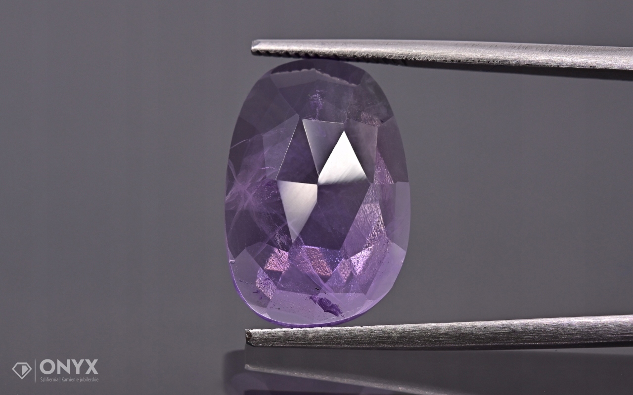 Ametystová fazetovaná nepravidelná rozeta 17x11,5 mm