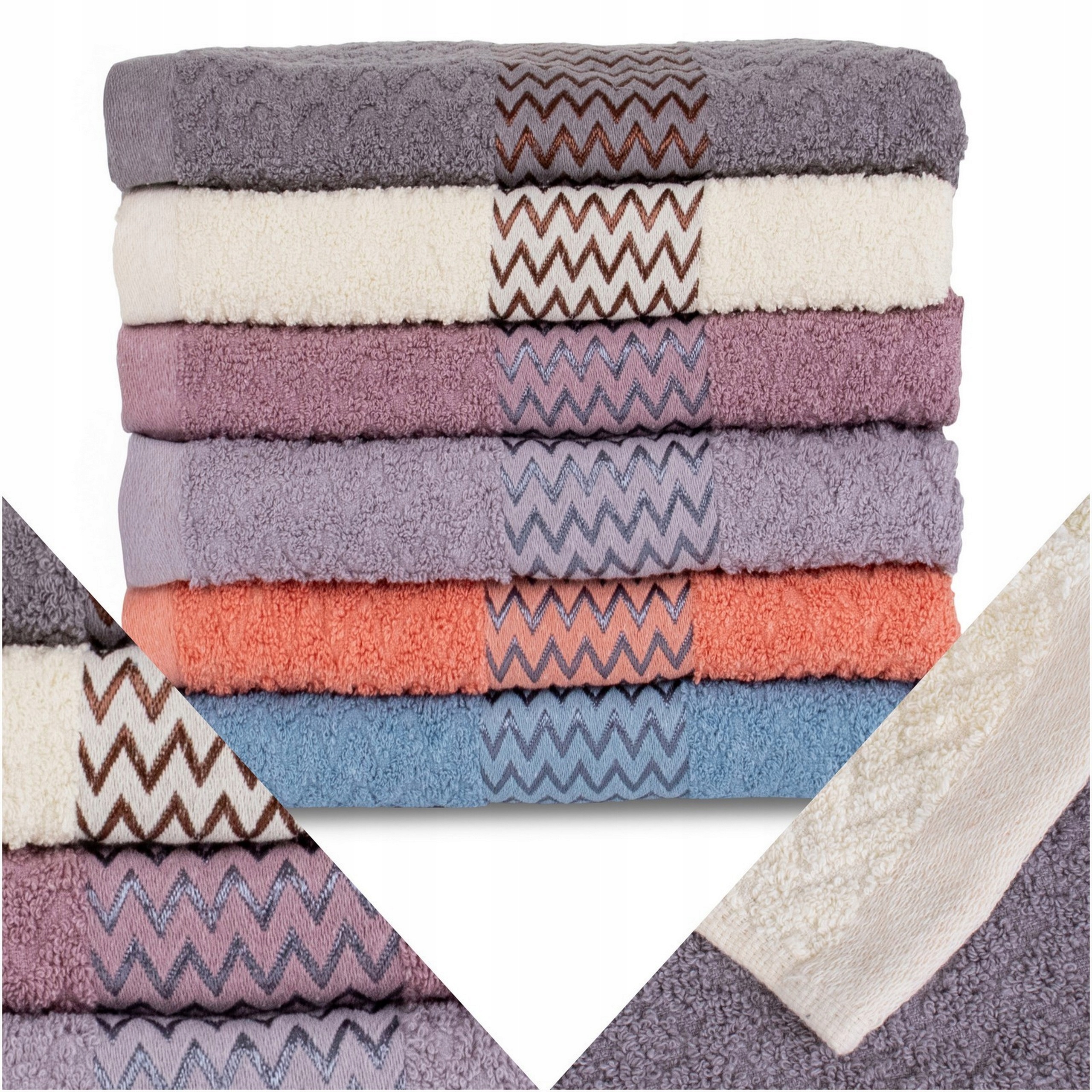 Koupelový ručník 70x140 Komplet Ručníků 6 kusů bavlna Barvy Na Výběr