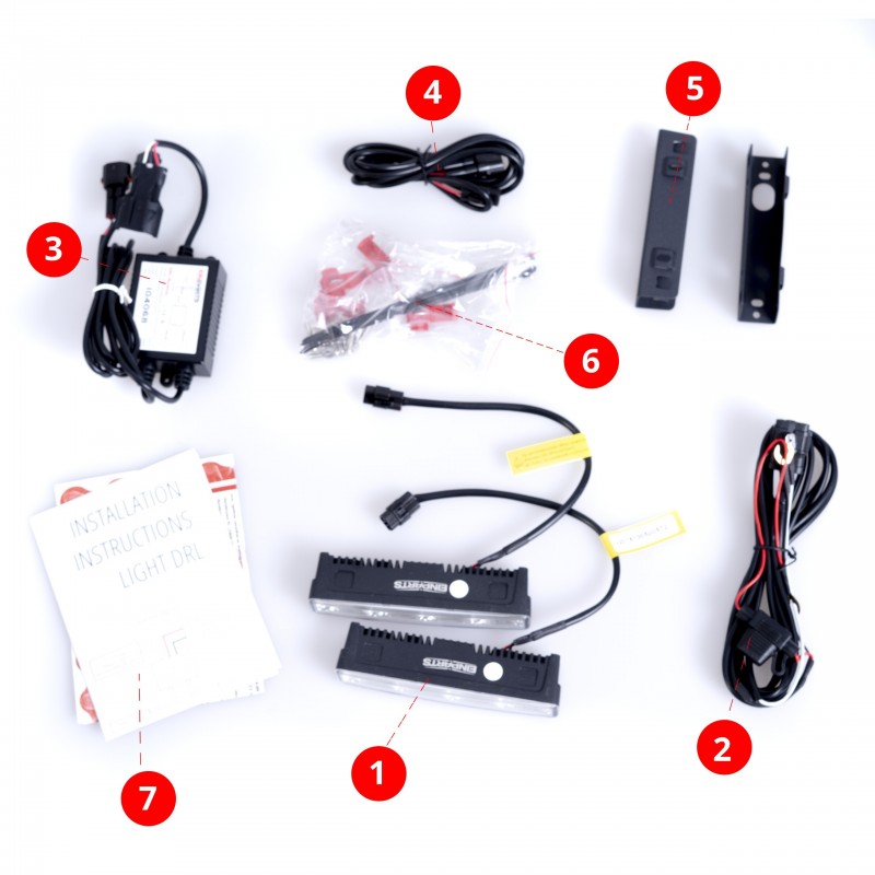 SWIATLA DZIENNEJ LED 4 x DIODA OSRAM UNIWERSALNE Part number DRL404O