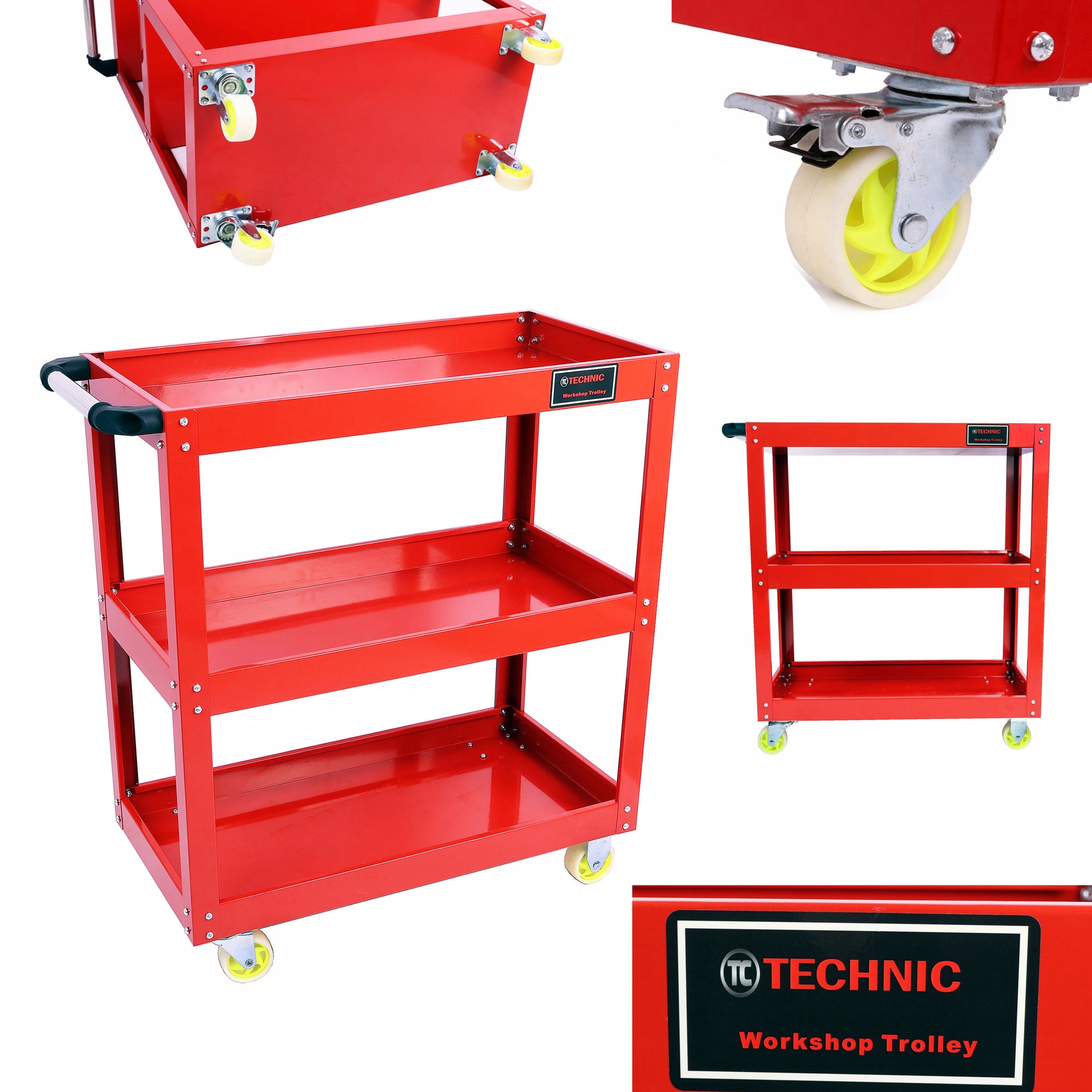 Dílenský Vozík Na Nářadí, Skříňka 3 Police 150 Kg S Brzdou Na Kole