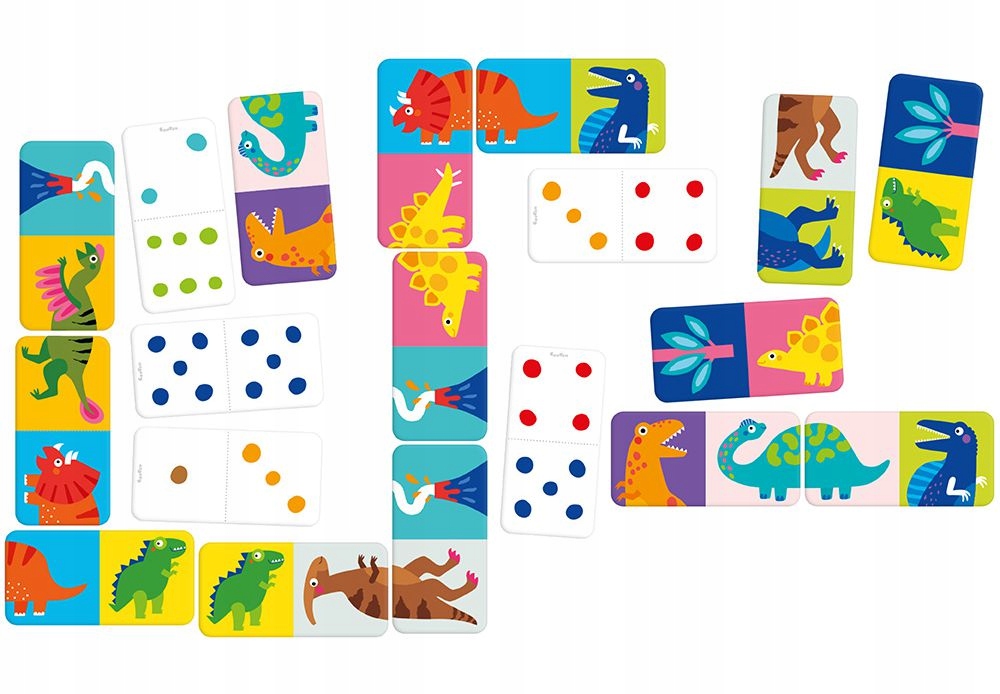 CZUCZU DOMINO DINOZAURY GRA EDUKACYJNA 2+ Marka Bright Junior Media