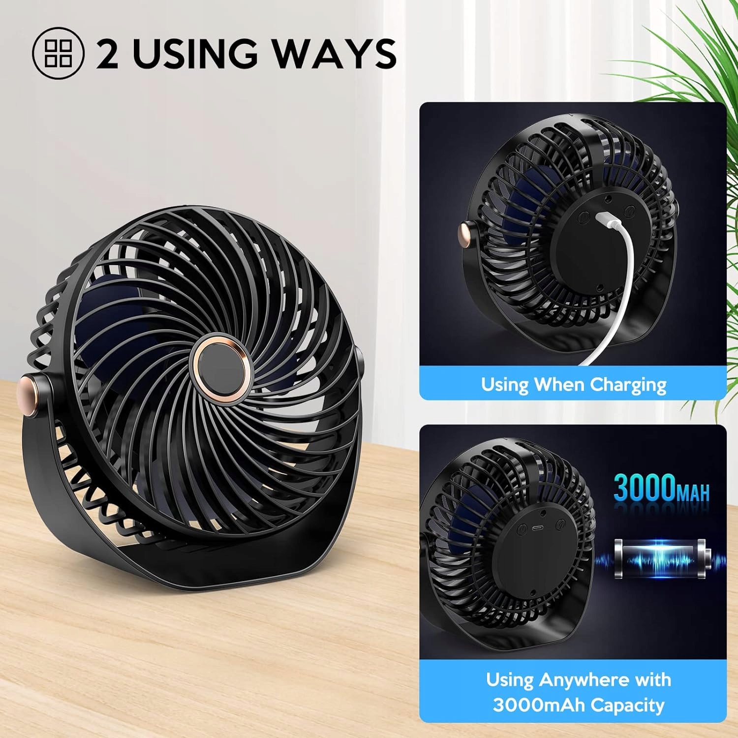 WENTYLATOR BIURKOWY PRZENOŚNY MINI WENTYLATOR DOMOWY STOŁOWY 360° USB Kod producenta MINI WENTYLATOR DOMOWY STOŁOWY 360° USB