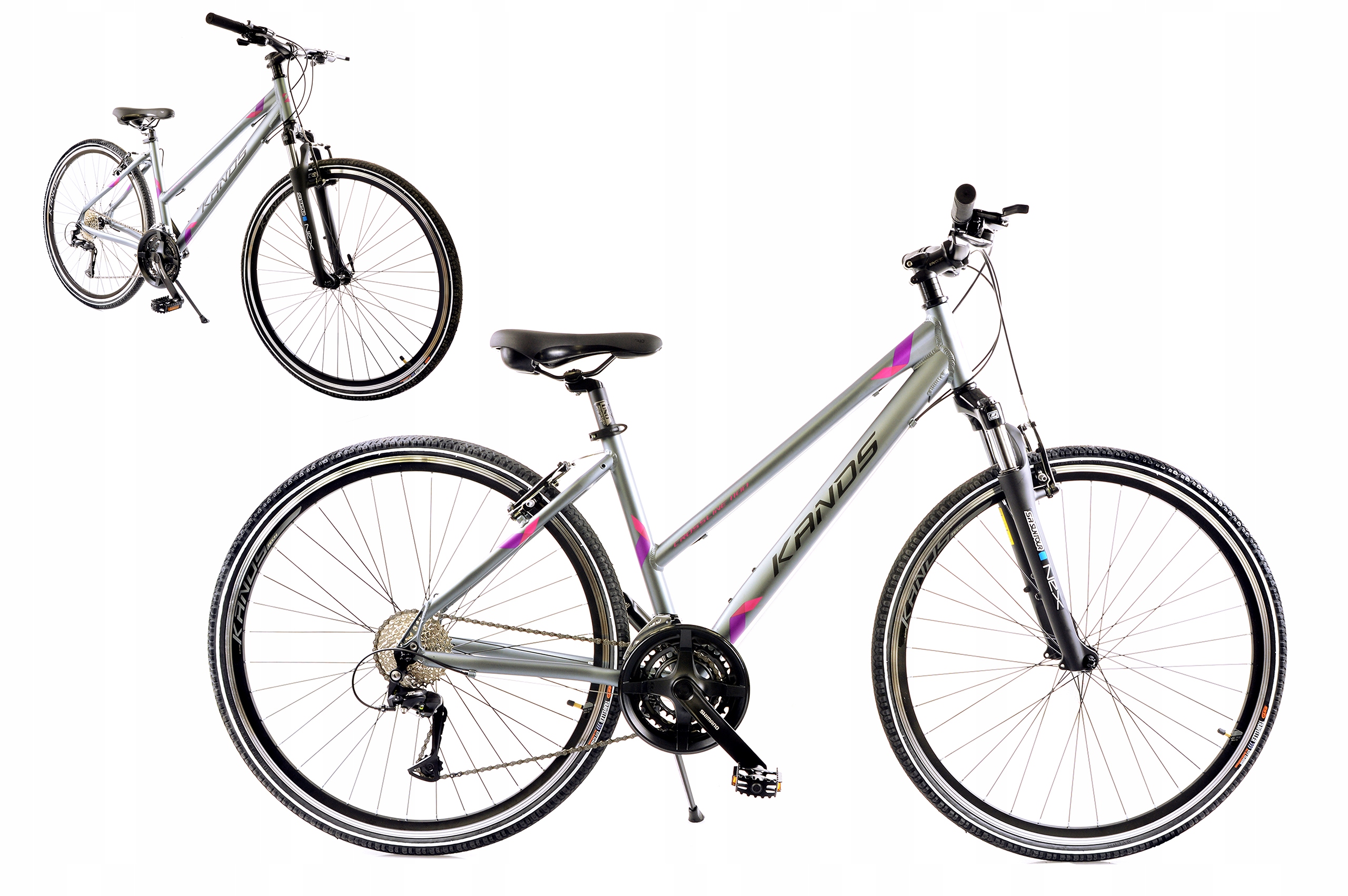 Rower Cross Damka Kands 1100 D17 graf-różowy 2022