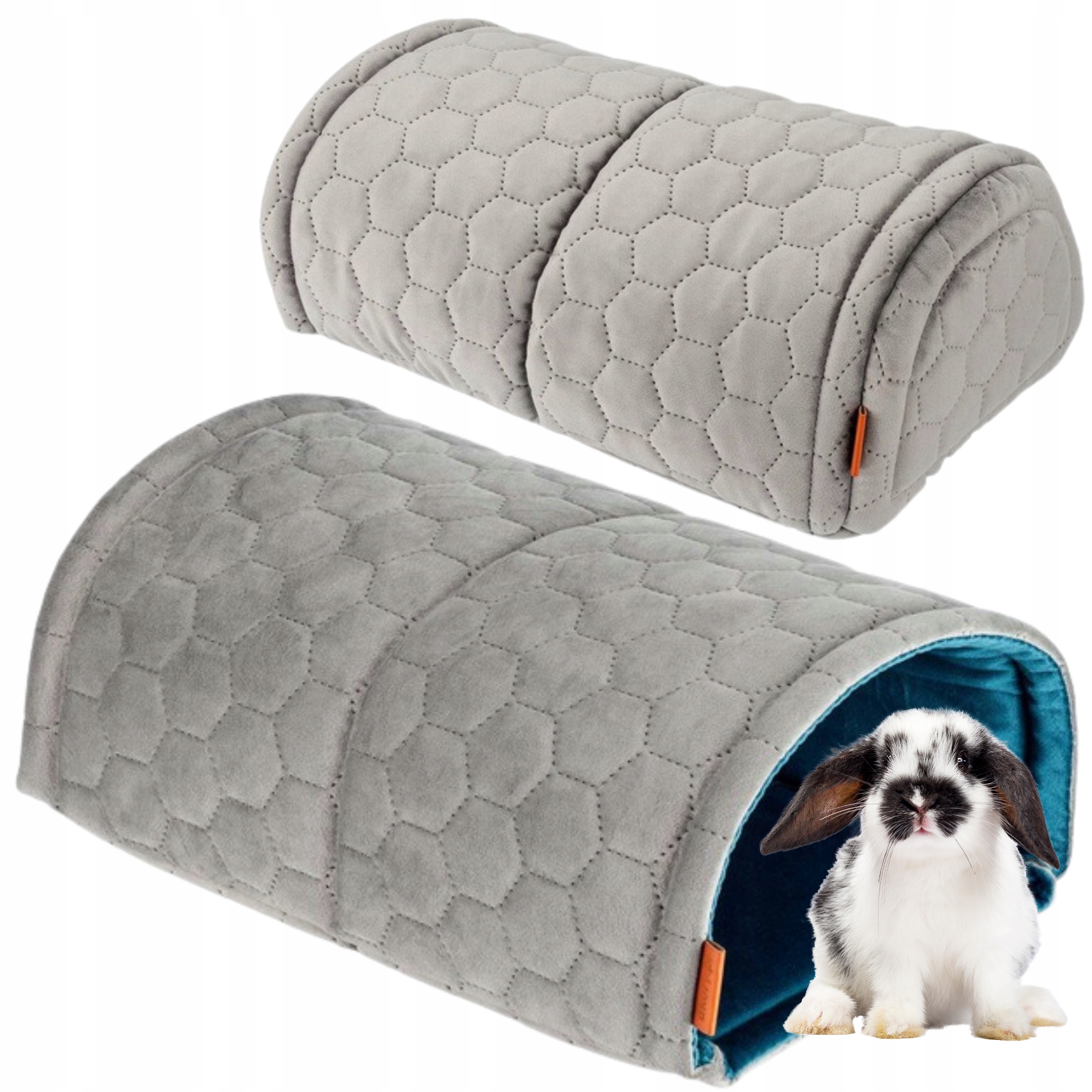 Levně Tunel Budka Jeskyně pro Ježka Hlodavce Králíky Prasátka 22x35 cm Šedá uKory