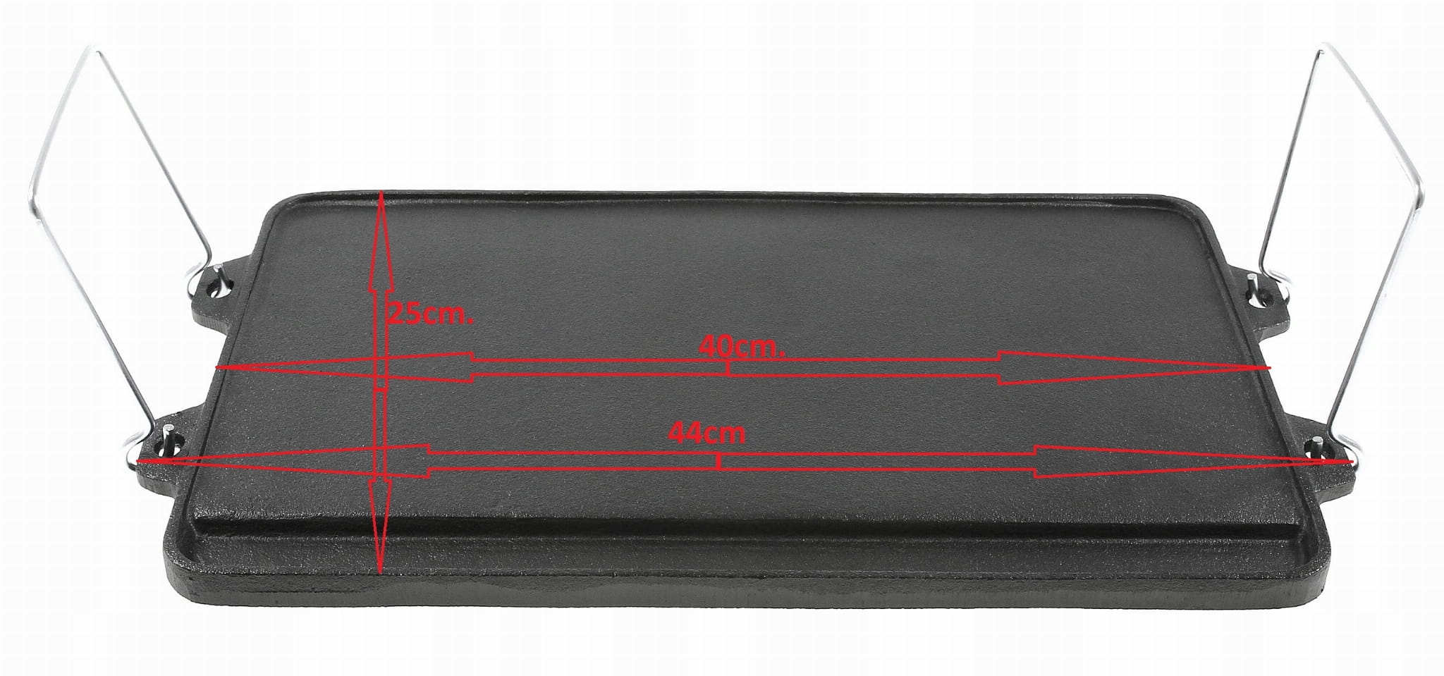 Płyta ŻELIWNA GRILL RUSZT 25x40 Patelnia Grillowa Średnica 42 cm