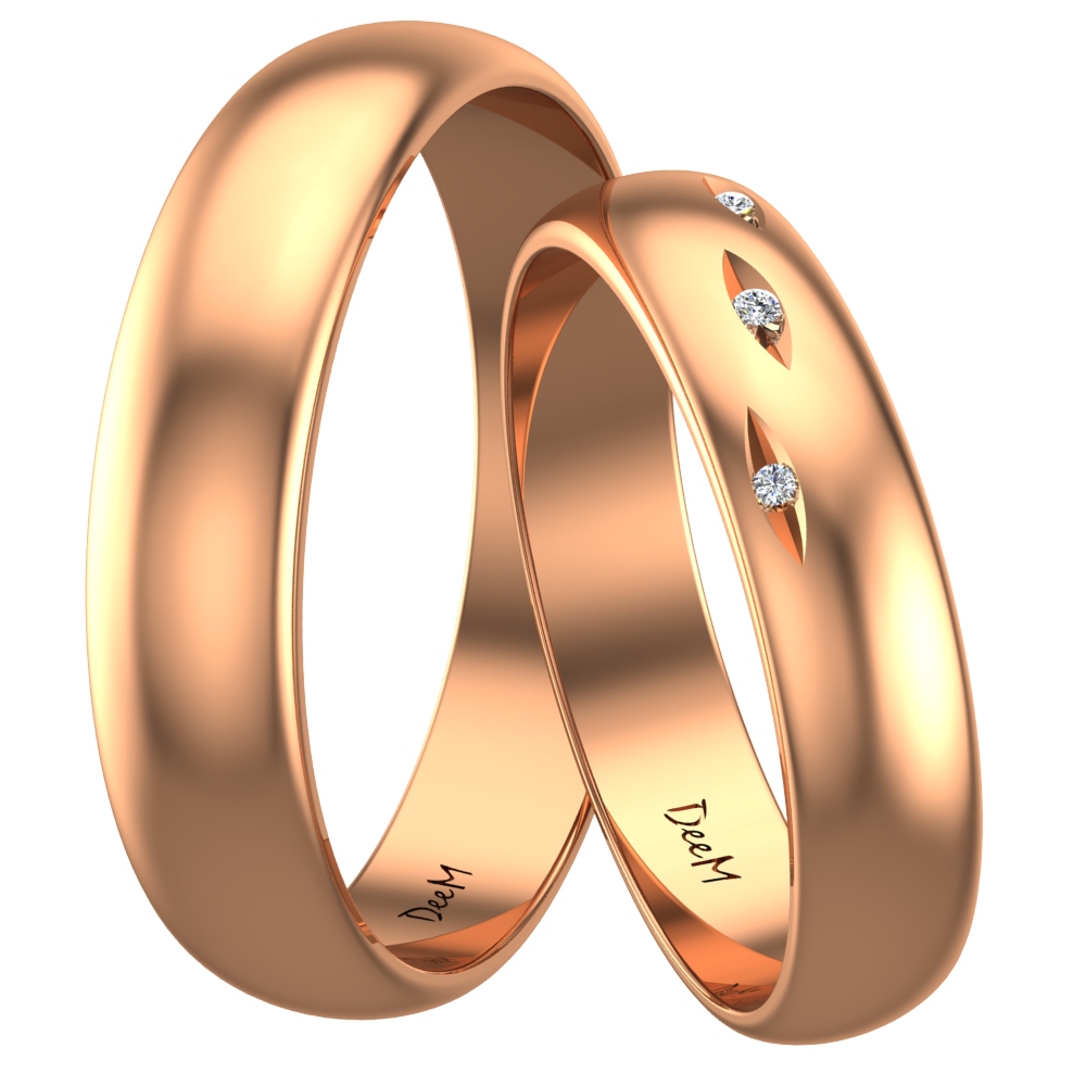 OBRĄCZKA ŚLUBNA Z CZERWONEGO ZŁOTA PRÓBY 585 WZÓR