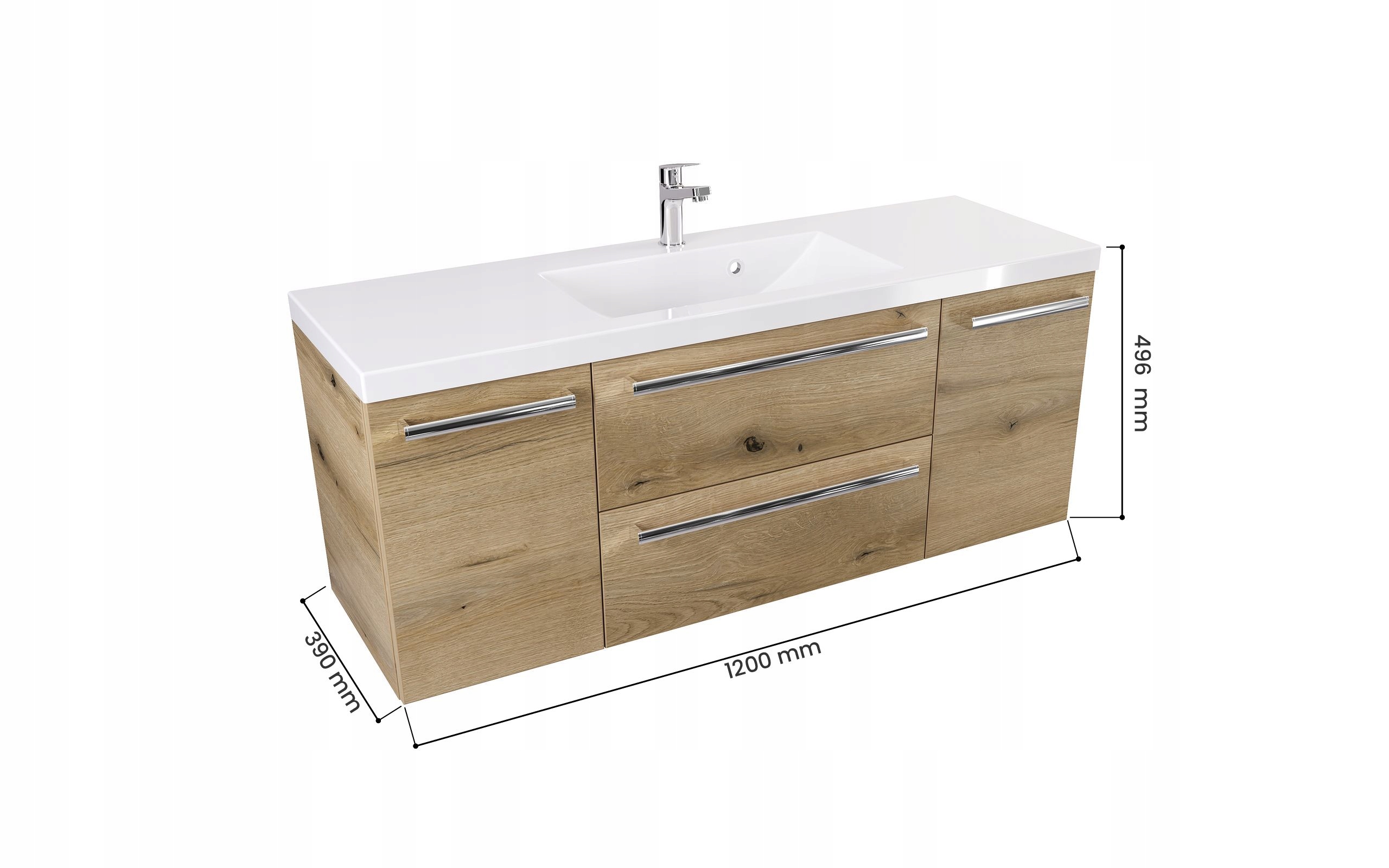 Szafka Łazienkowa Umywalka 120 Dąb Dekor Furni Stan opakowania oryginalne