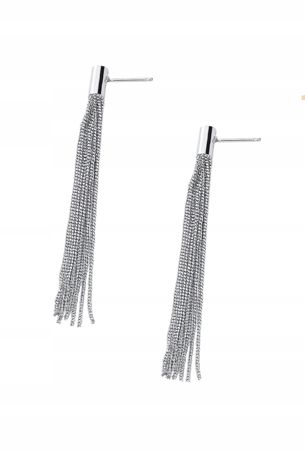 Stříbrné náušnice a závěsné řetízky