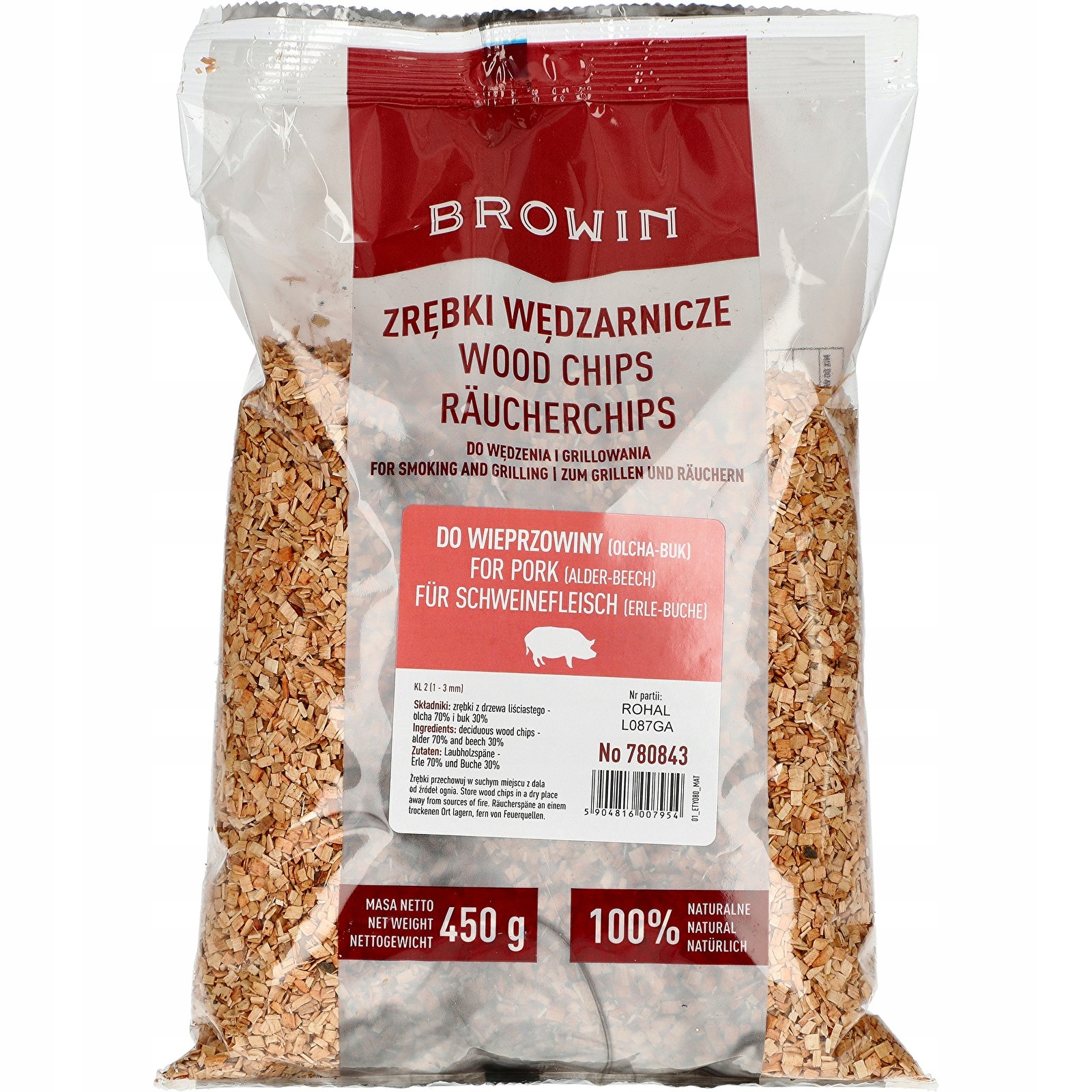 OLCHOWO BUKOWE zrębki 2L KL.2 70% olcha 30% buk do wędzenia Browin Borniak