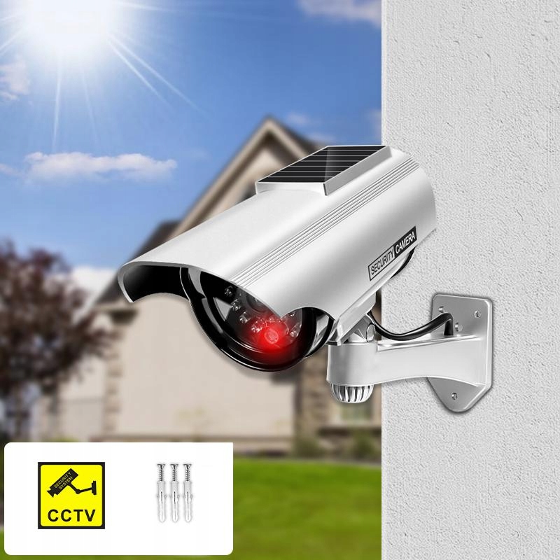 SOLARNA ATRAPA KAMERY ZEWNĘTRZNEJ CCTV DIODA LED PANEL SŁONECZNY 360° Kod producenta E057
