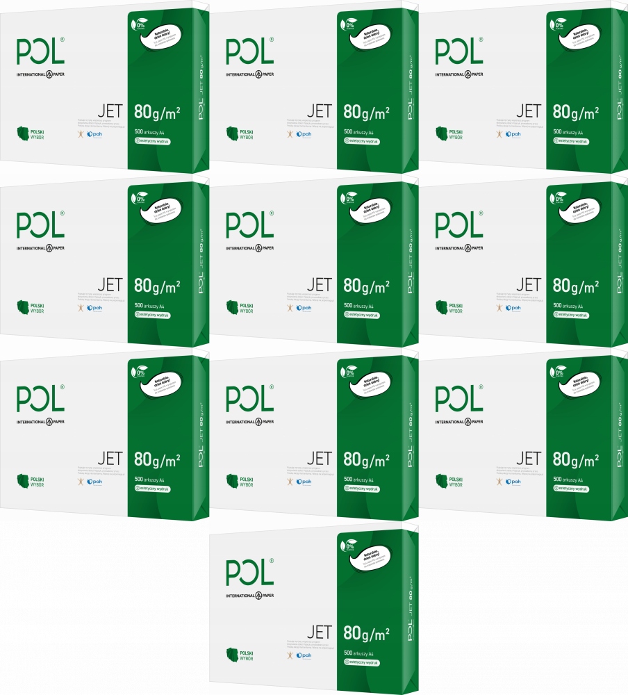 

Papier ksero Poljet A4 80g 500 arkuszy biały x10