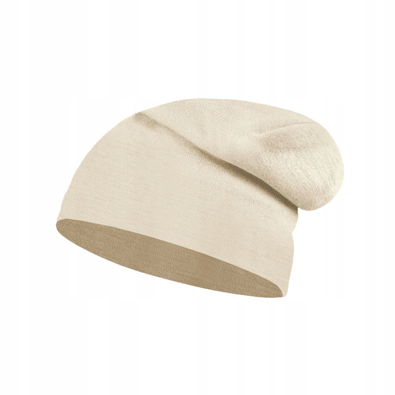 

Czapka damska wełniana 100% merino ciepła kremowa
