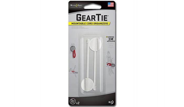 Nite Ize Gear Tie Mountables 3`` Biały 2Pac