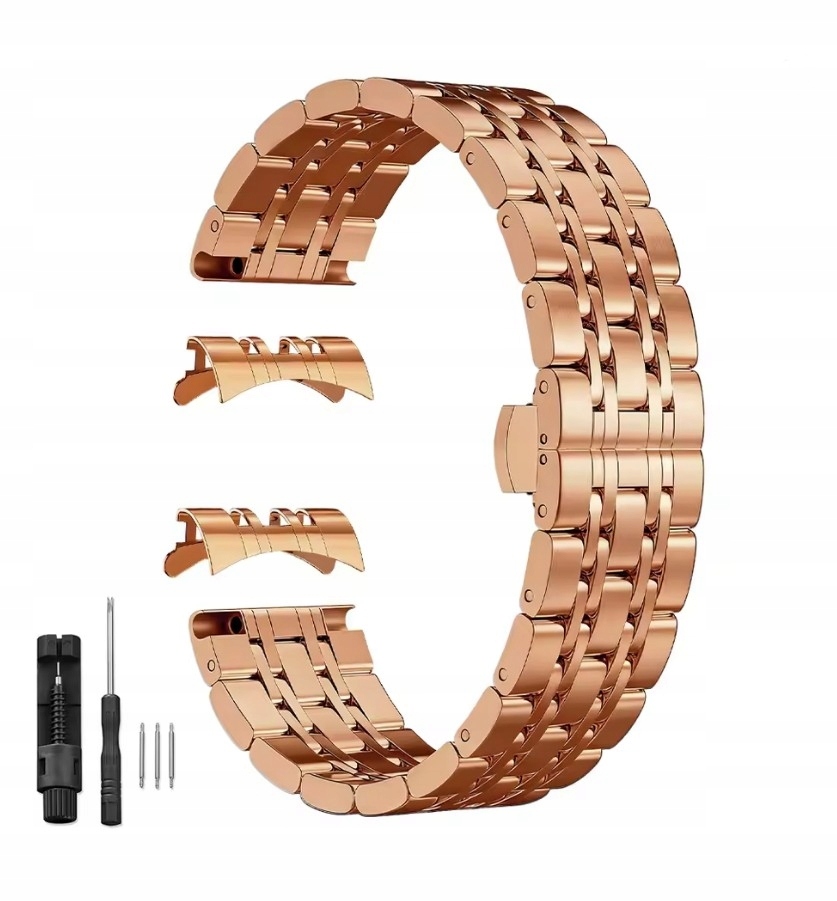 Bransoletka Do Męskiego Damskiego Zegarka Stalowa 22 MM Różowe Złoto Solidn