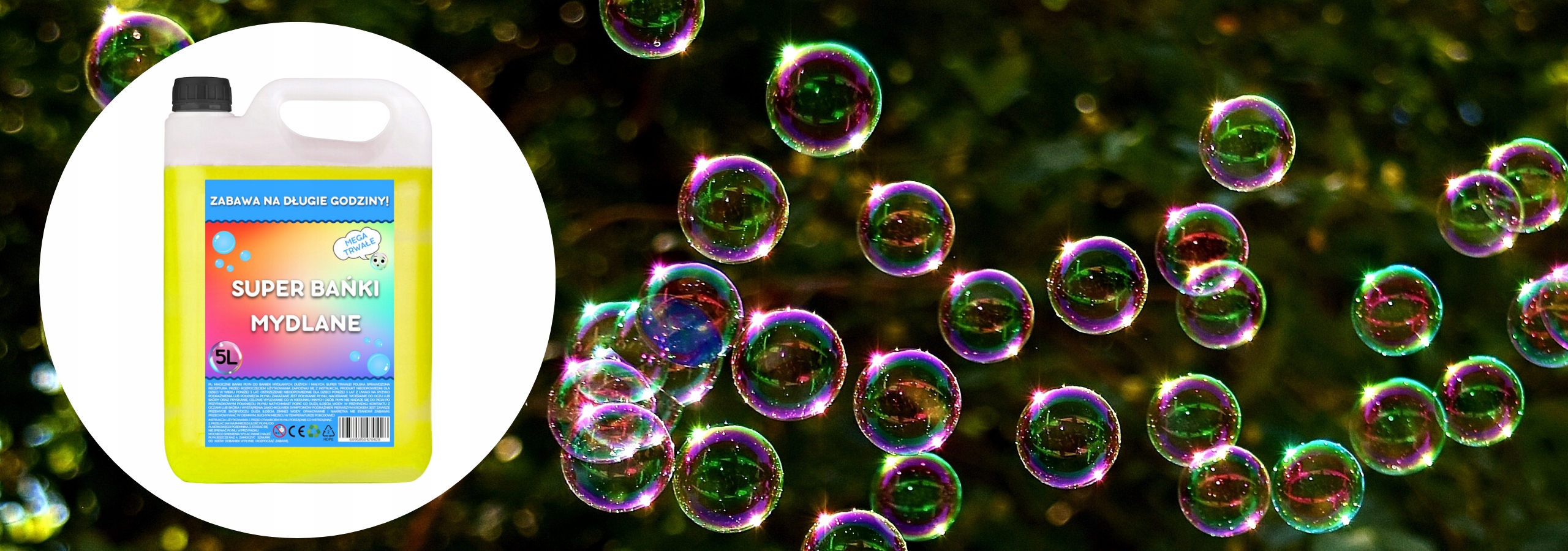 PŁYN DO DUŻYCH BANIEK MYDLANYCH 5l BAŃKI MYDLANE Kod producenta Płyn do baniek mydlanych 5 L 5l
