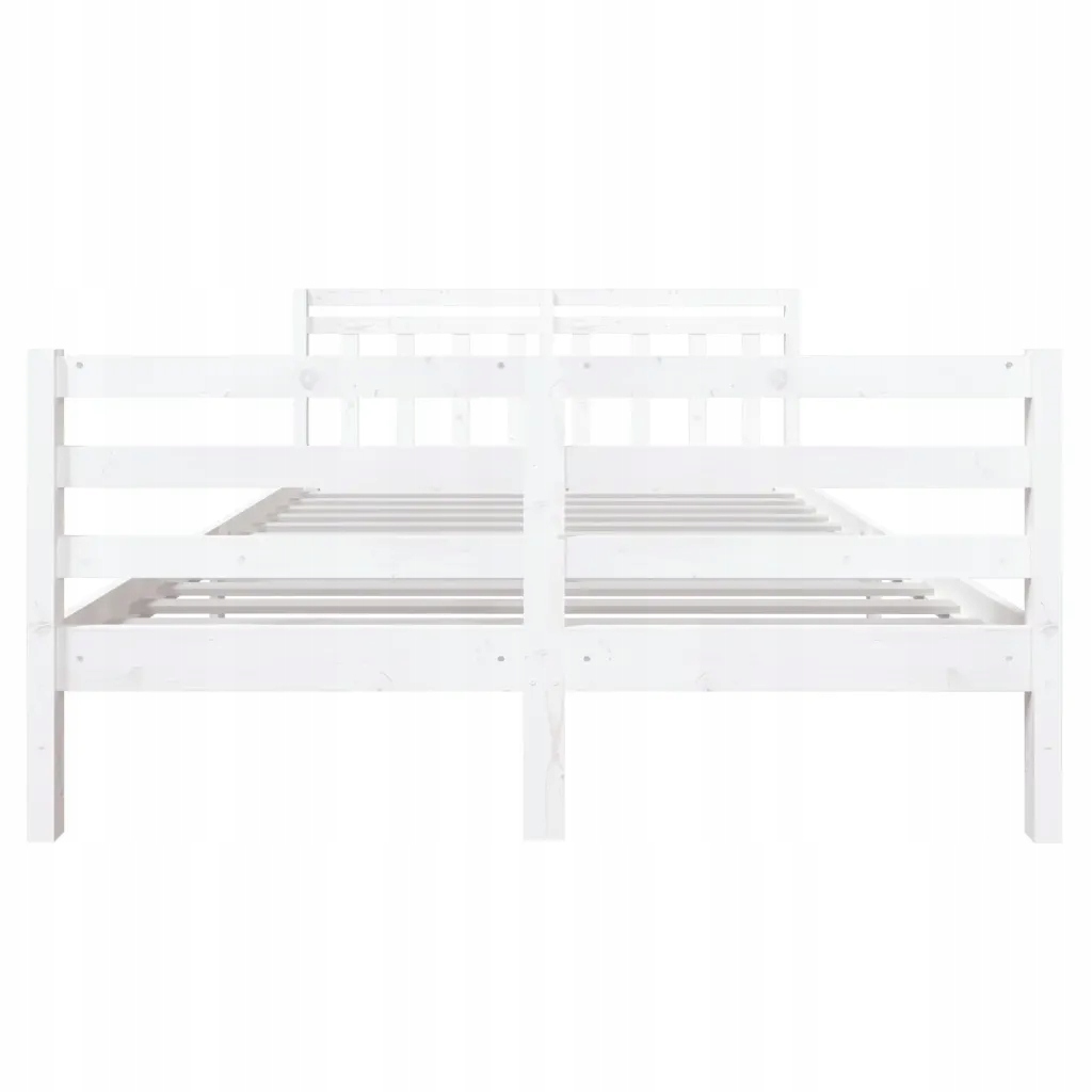 vidaXL Rama łóżka, biała, lite drewno, 140x190 cm Kod producenta 3100635
