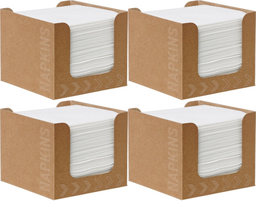 Dyspenser z serwetkami Duni Dunisoft, 20x20cm, 50 Szt serwetek, brązowy x 4