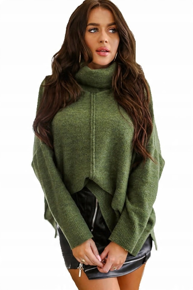 

Me Gusta sweter z golfem oversize khaki