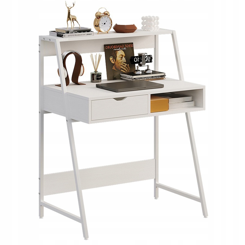 Počítačový Stůl Bílý Školní Stolek Loft Industriální Moderní
