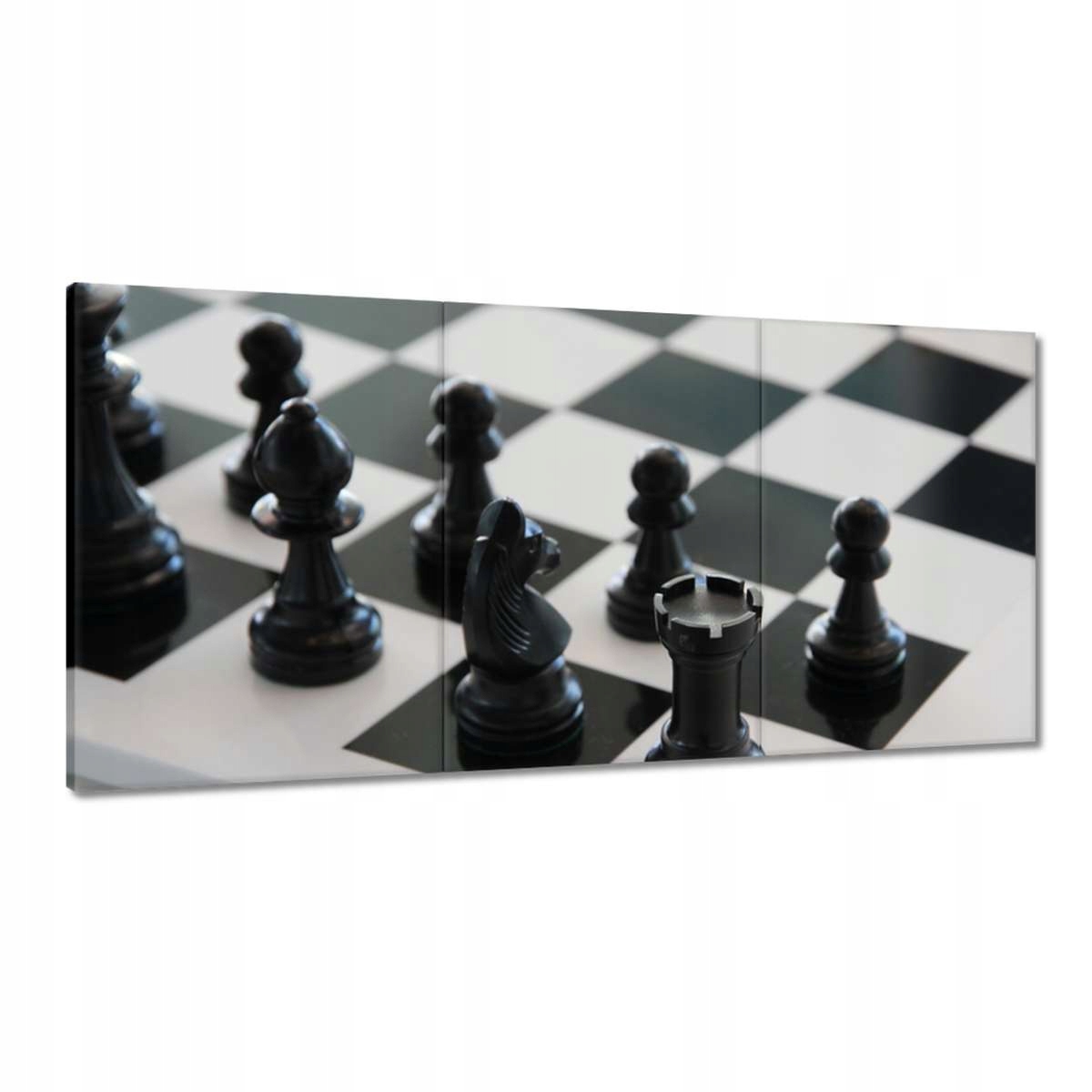Obrazy 180x90 Černé šachové figurky