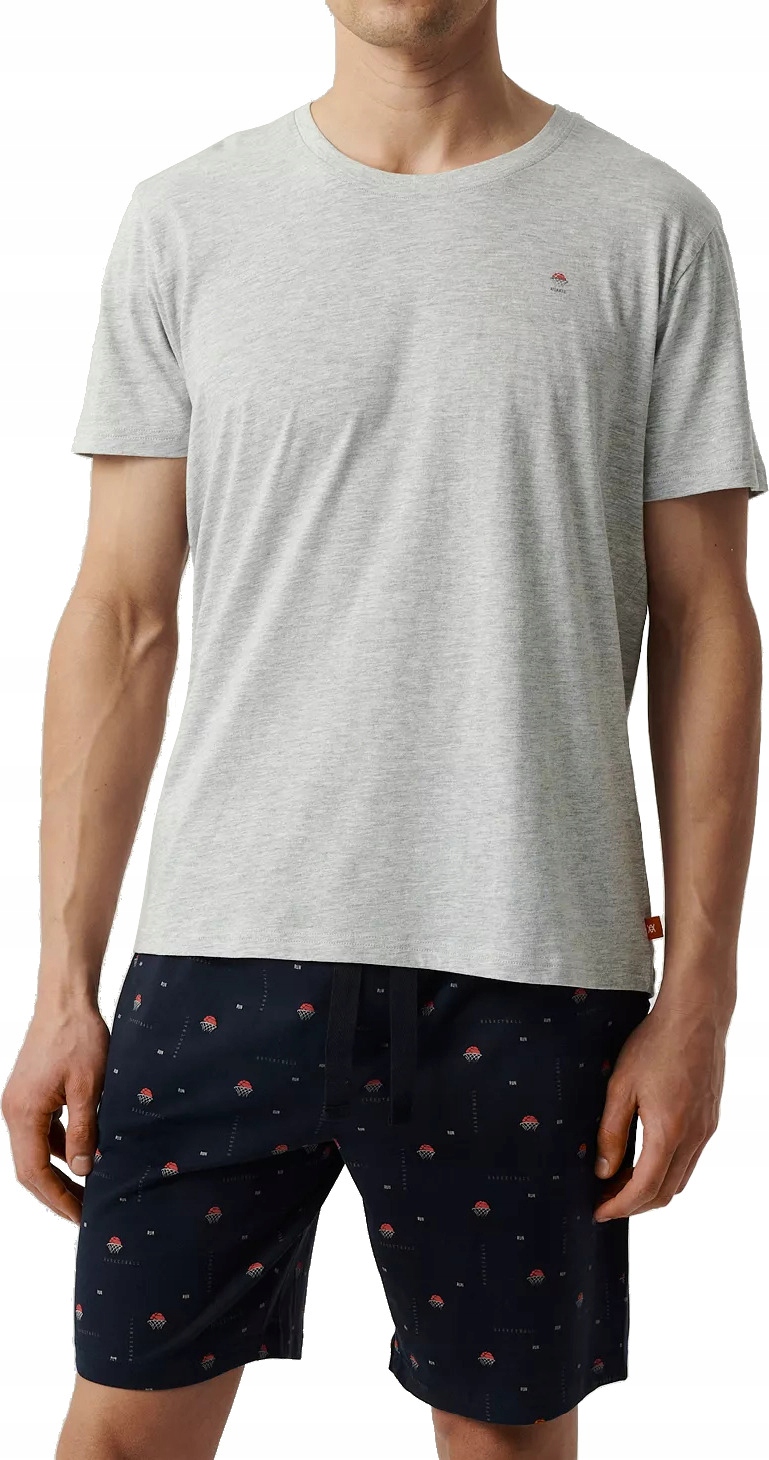 Pánské Pyžamo Atlantic Krátký Rukáv Kraťasy NMP384/SZM/GRA/XXL Basketball