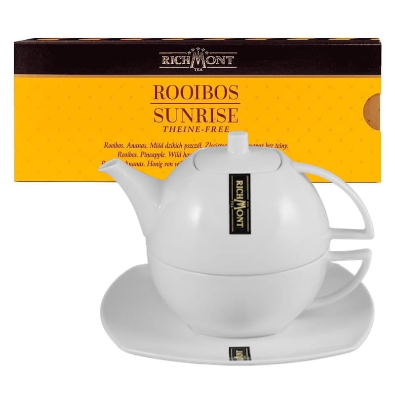 Richmont Rooibos Sunrise 12x6g i dzbanek Duo 450 ml z porcelany