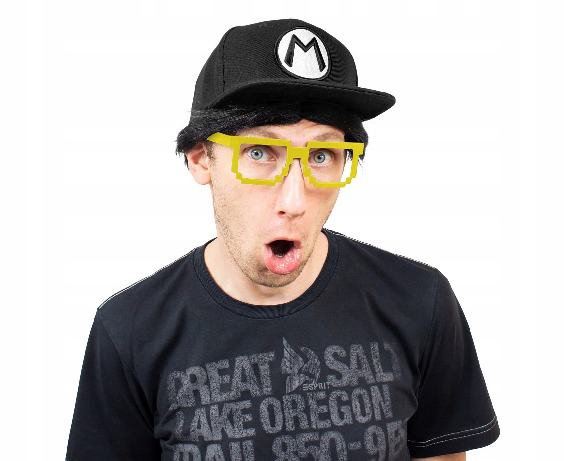 

Okulary Piksele Żółte dla Gracza Gamerskie Party