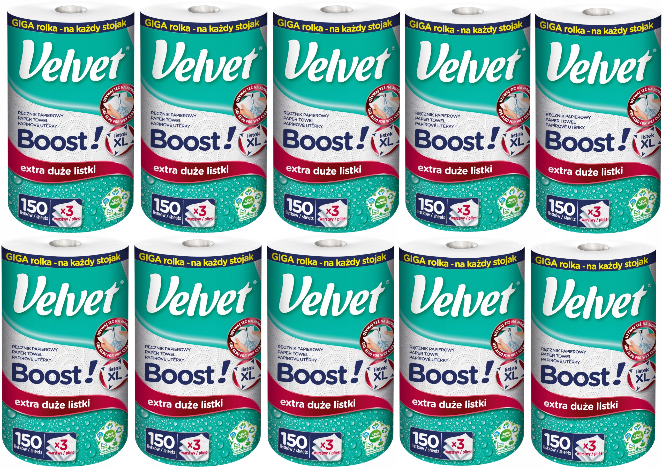 Levně Velvet Papírový ručník Boost! x 10