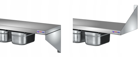 PÓŁKA NAŚCIENNA KUCHENNA GASTRO NORM 7x GN1/4 INOX Wysokość produktu 20 cm