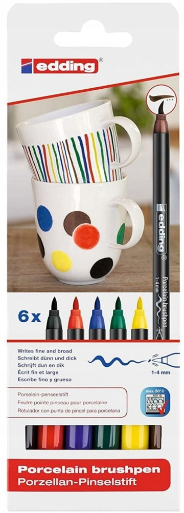 

Pisaki do ceramiki porcelany szkła podstawowe 6kol