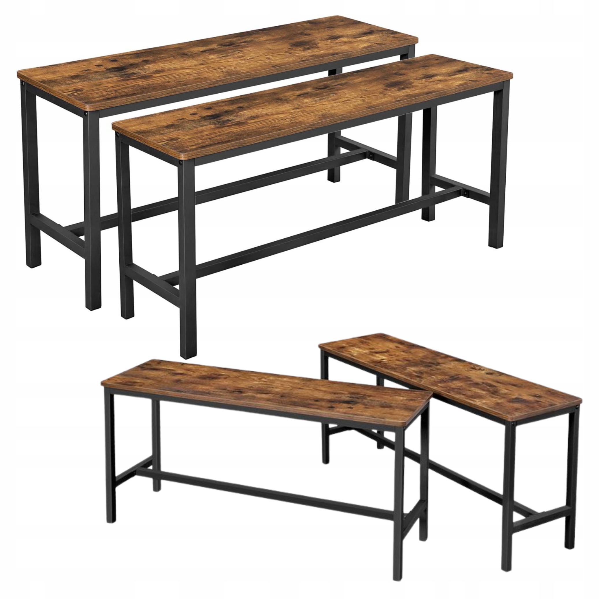 Kuchynská lavička Sada 2ks Vintage Sedadlo Industriálne kreslo