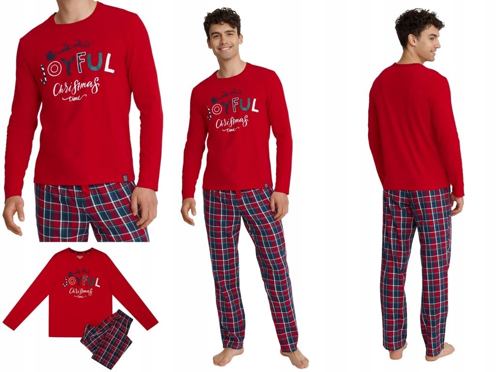 PIŻAMA MĘSKA HENDERSON DŁ R/DŁ.SPODNIE czerwony L Cechy dodatkowe brak