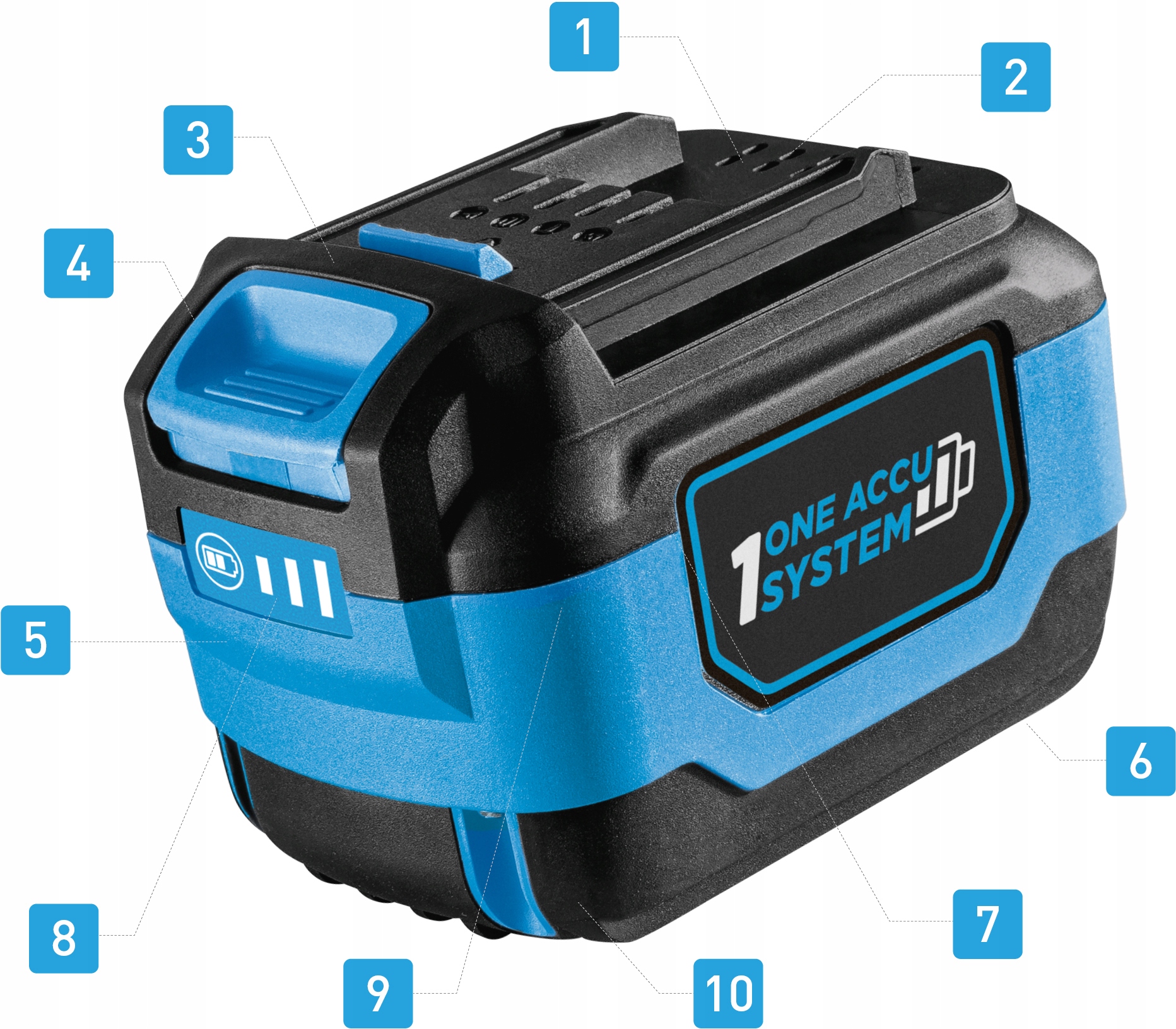 Li-Ion baterie 6Ah, OneAccuSystem, 18V, Hoegert Technik Značka Hoegert Technik