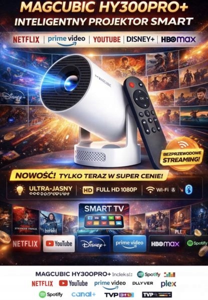 Projektor Android Magcubic HY300 Pro+ WiFi LED mini głośnik 5W obrotowy
