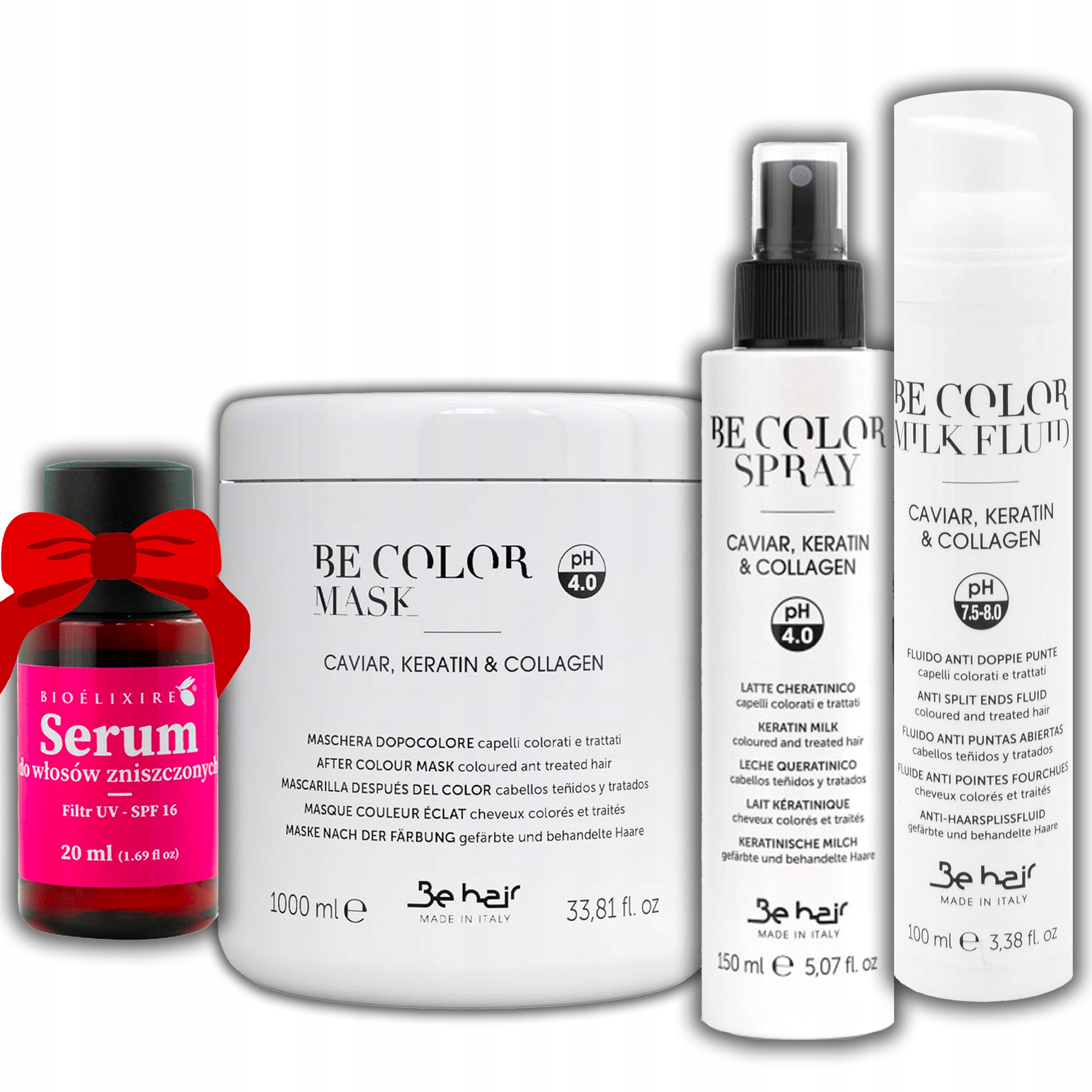 Be Color Maska+fluid+sprej Na Vlasy S Kaviárem Dárek Sérum Bioelixire