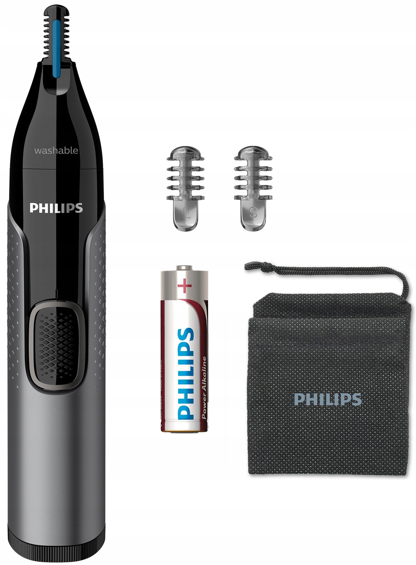TRYMER DO NOSA BRWI USZU PHILIPS GOLARKA MOCNY + 2 NASADKI ETUI BATERIA Marka Philips