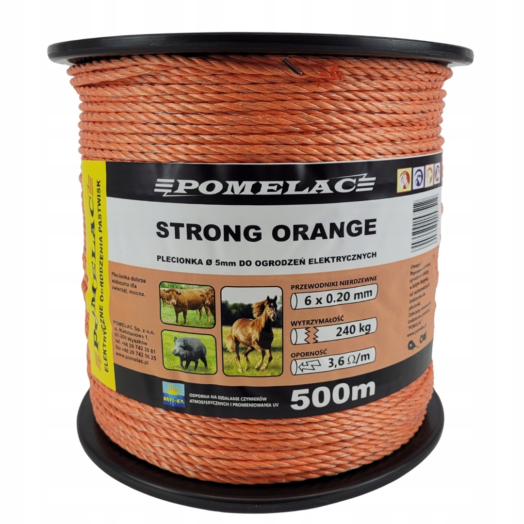 Splétaná šňůra Strong 5 mm 500 metrů Oranžová