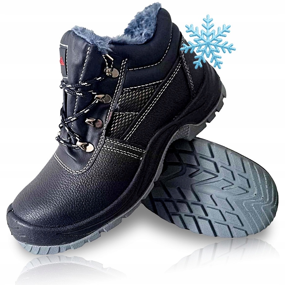 Buty Robocze Ocieplane Męskie Zimowe Ochronne z Podnoskiem z Blachą r.46