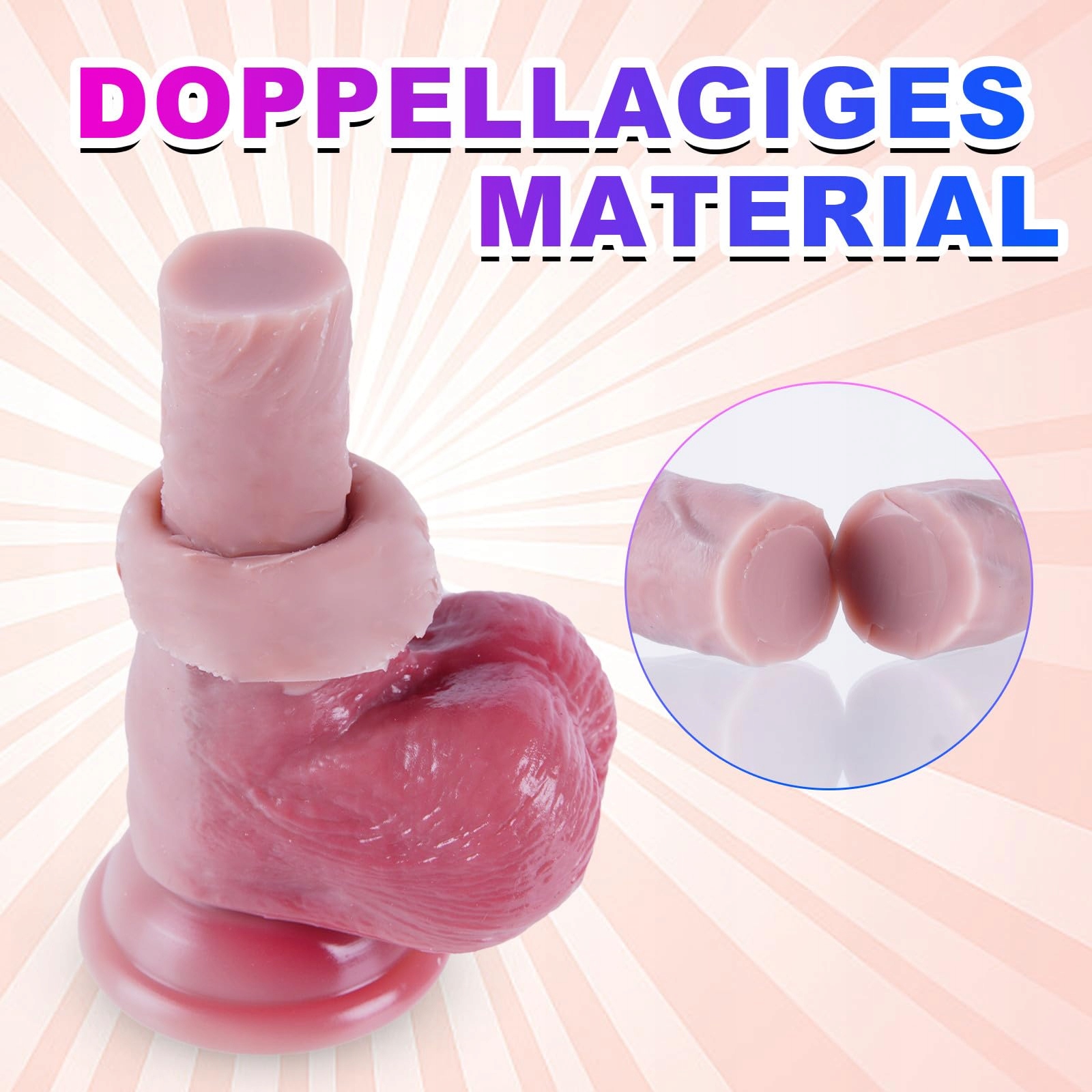 XXL TOYS Realistyczny Dildo 38 cm Z Silikonu Z Silną Przyssawką — miniatura 6