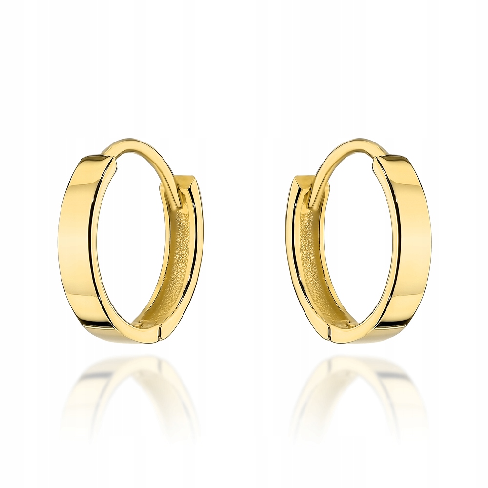 Zlaté náušnice 585 Široká kolečka Kreol Lesklá 1g Kola jako dárek 14kt