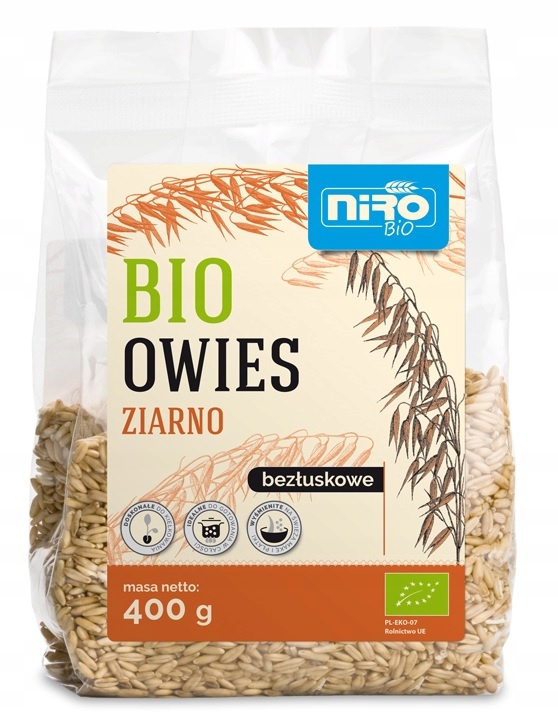 Levně 4X Niro Oves bezlupkové zrno Bio 400 g