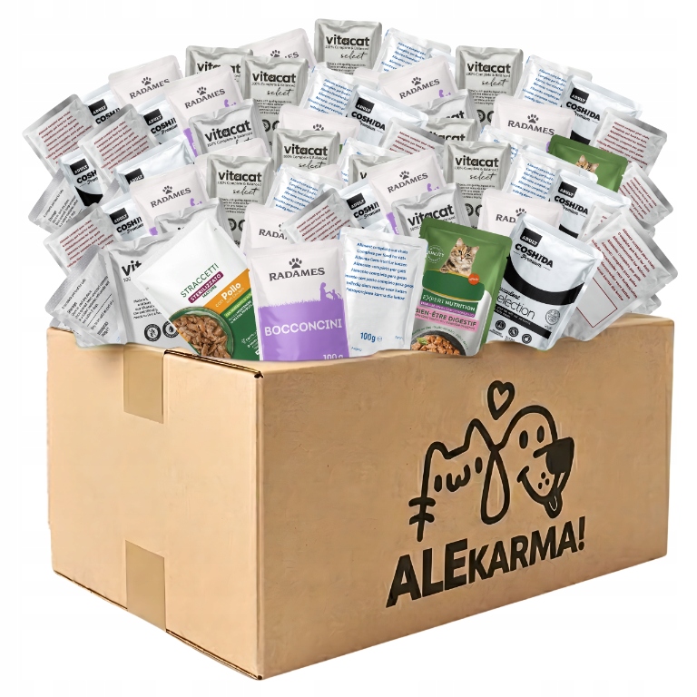 Karma mokra dla kota 120 x 85g Saszetki MIX smaków mix konsystencji 10,2 kg