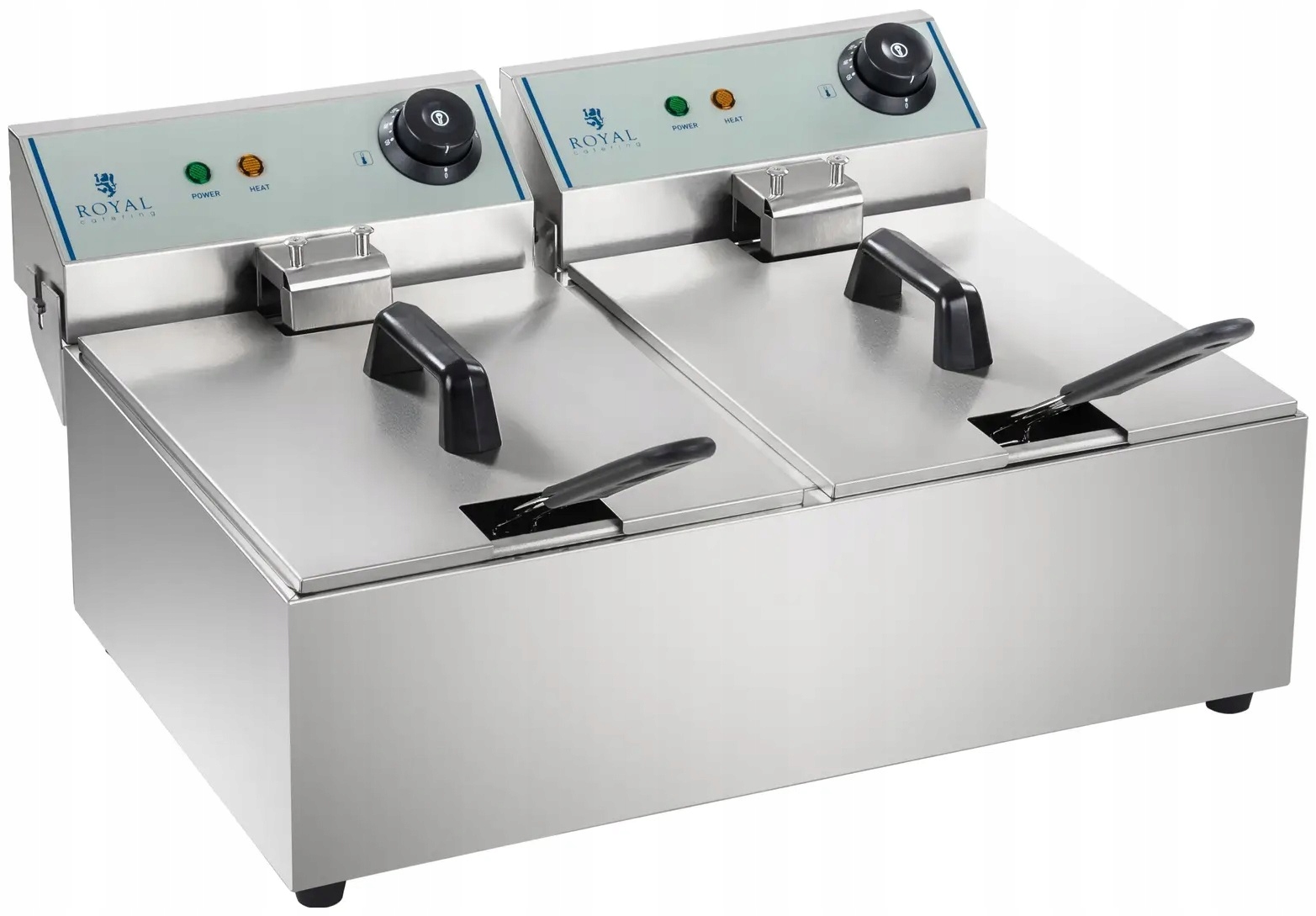 Fritéza 2x10L Komora 2x5L Olej 3 x 3200 W Royal Catering RCEF-10DY-ECO