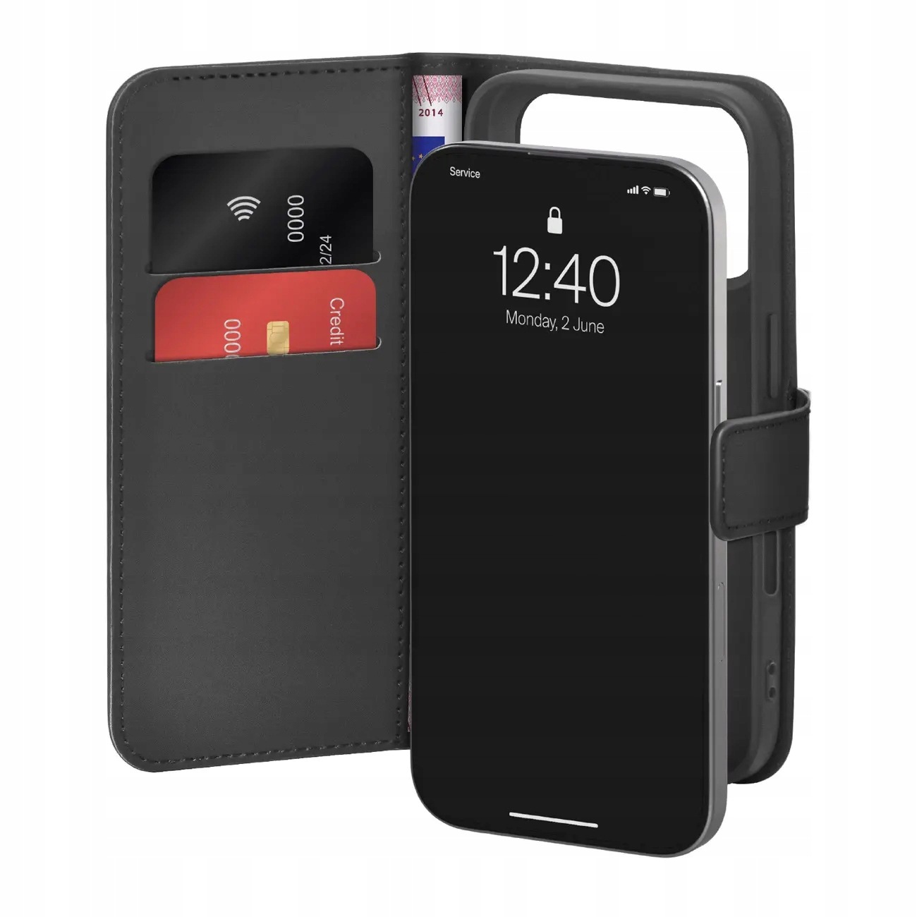 Etui Puro Wallet Stand na iPhone 17 Pro Max z ekoskóry, z klapką, i Puro