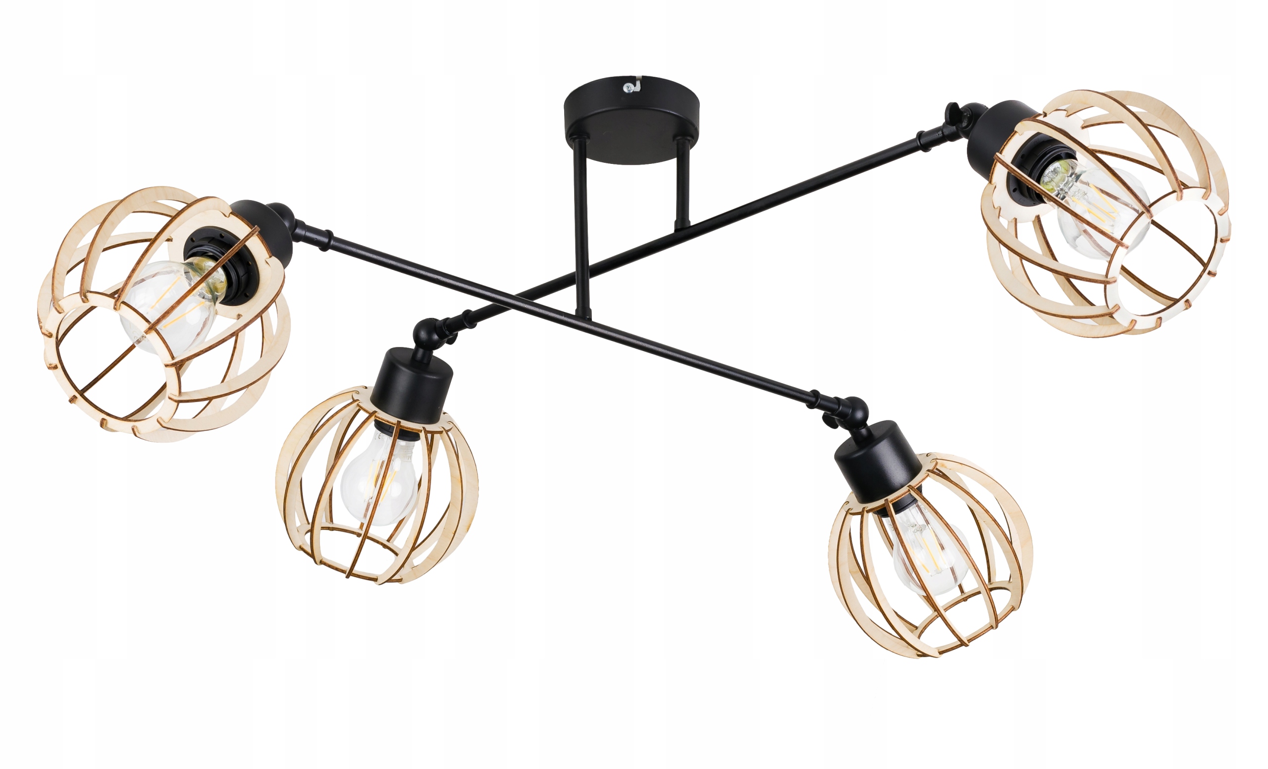 

Lampa sufitowa żyrandol regulowany Loft drewno 4
