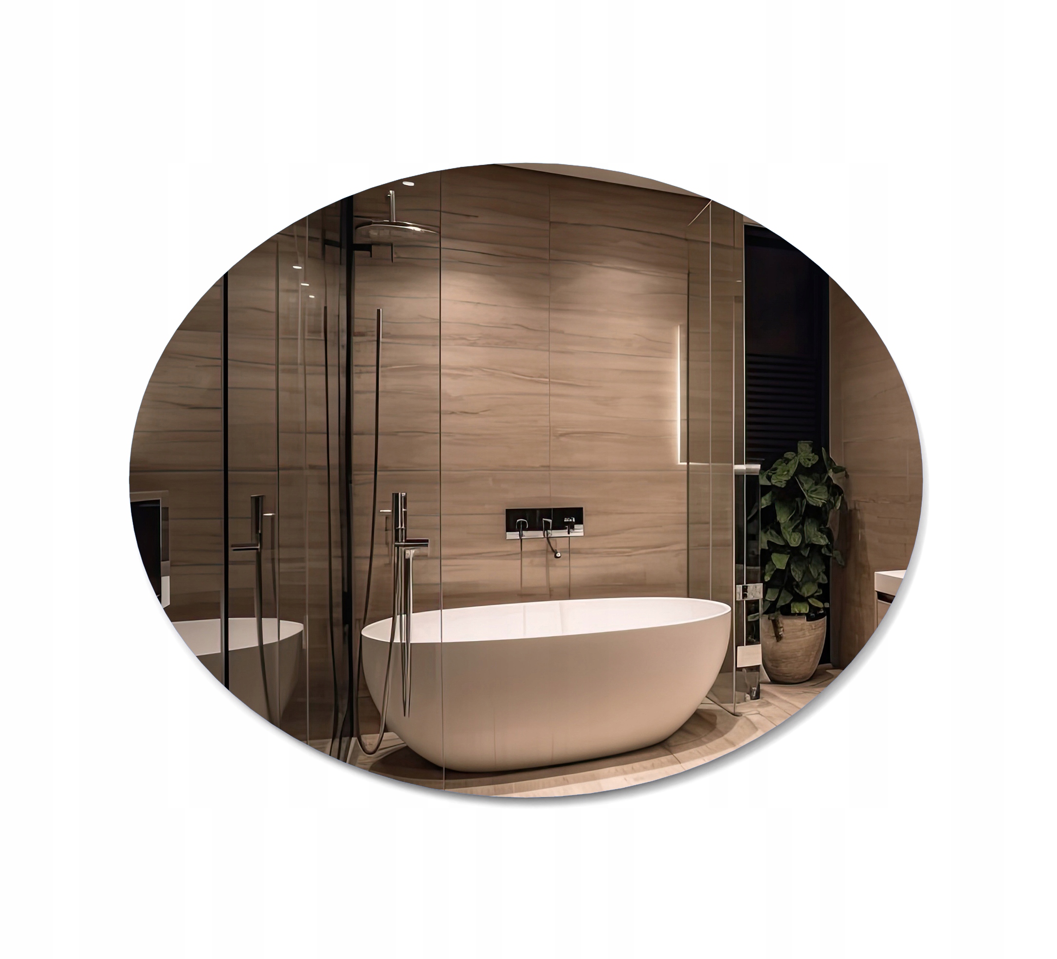 Eliptické/oválne zrkadlo Vlepované alebo zavesené 90x70 Poľská výroba