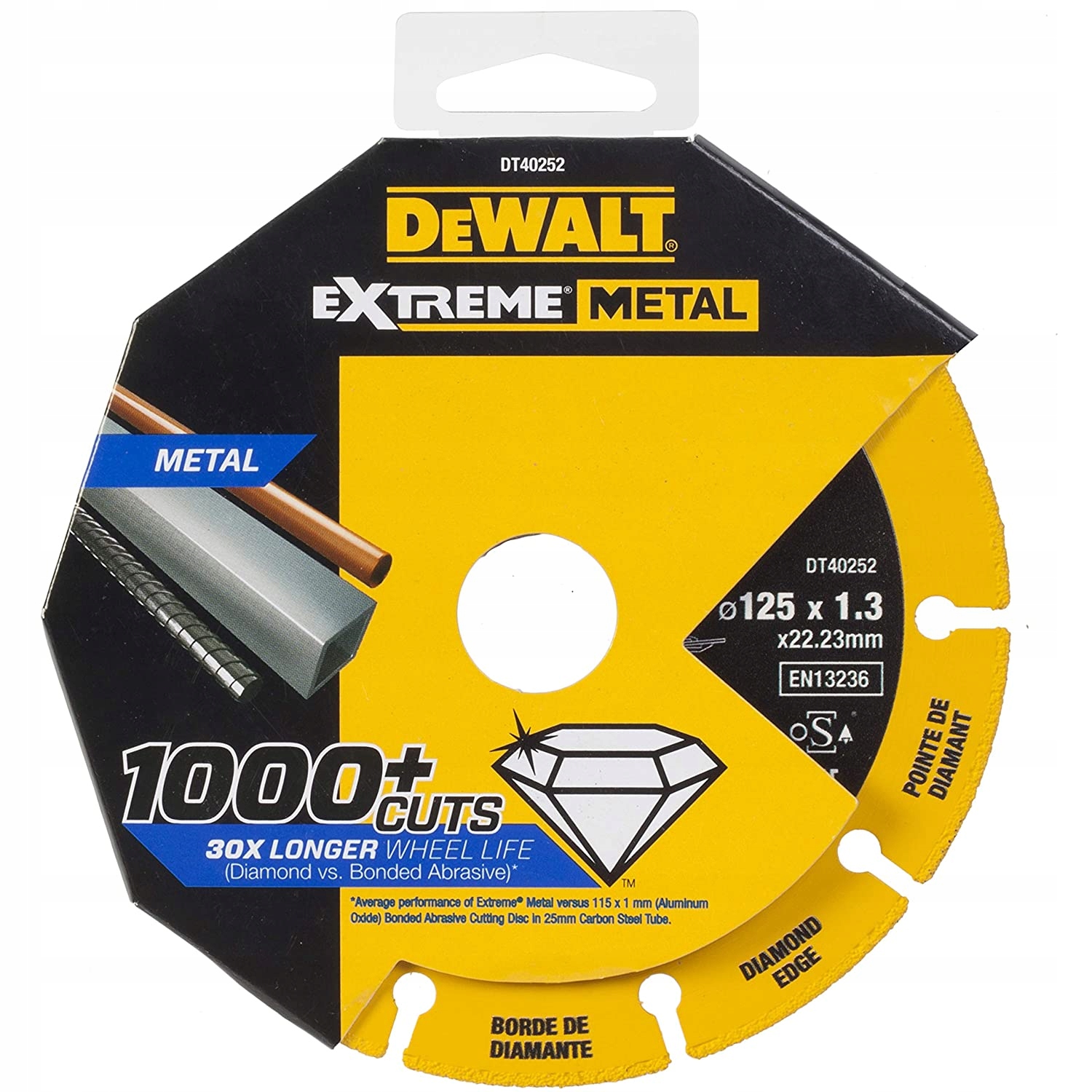 TARCZA DIAMENTOWA DO METALU 125*22.23*1.3MM DEWALT Kod producenta DT40252