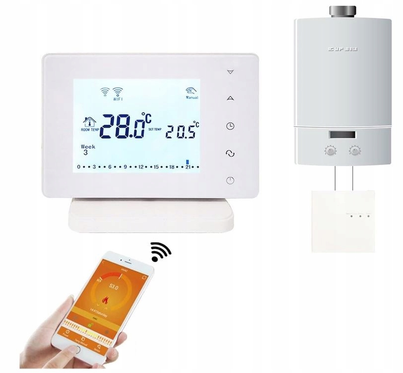 Smart WiFi Termostat BOT306RF-WIFI pre plynový kotol Google Home Alexa