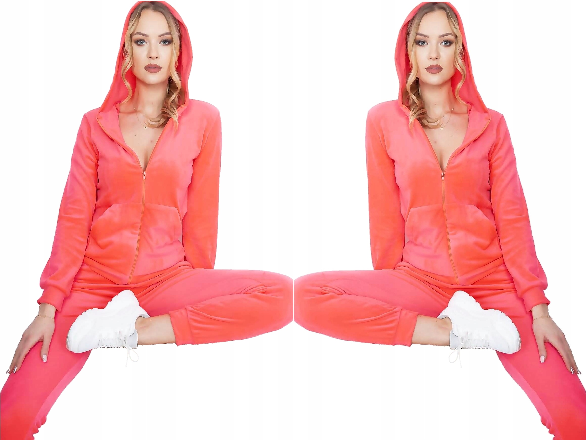 

Welurowy Komplet Dresowy Spodnie Bluza Rozpinana X